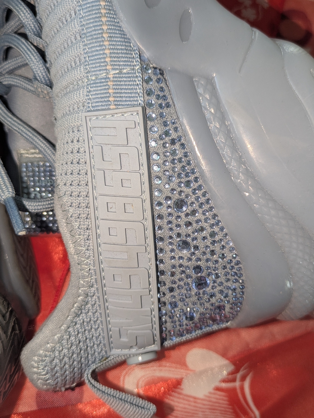 Steve Madden Maxima Light Blue Glitter Lace-Up Sneakers - Picture 2 of 8